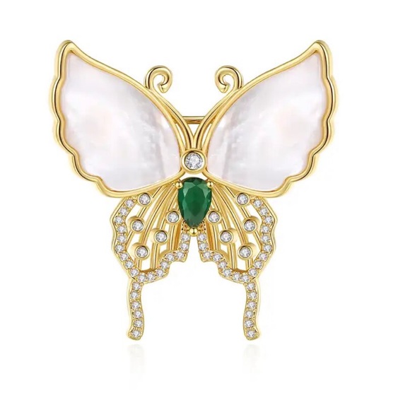 Swarovski Crystal Mother of Pearl Butterfly Brooch - Picture 4 of 6